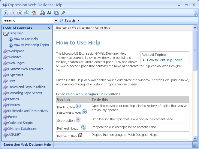 Expression Web Help
